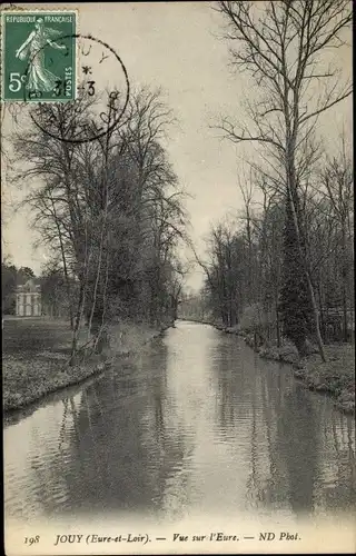 Ak Jouy Eure et Loir, Blick auf Eure, Flusspartie