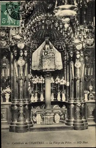 Ak Chartres Eure et Loir, Vierge du Pilier, Jungfrau, Säule