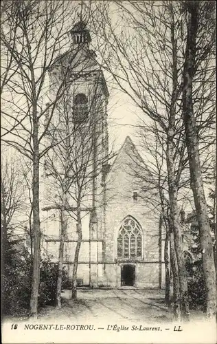 Ak Nogent le Rotrou Eure et Loir, St. Laurent Kirche