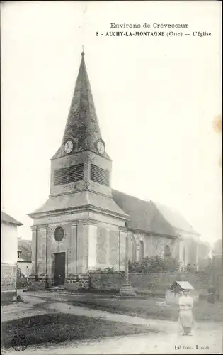 Ak Auchy la Montagne Oise, l'Eglise