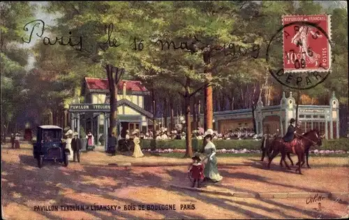 Künstler Ak Paris XVI, Bois de Boulogne, Tiroler Pavillon „Lisansky“