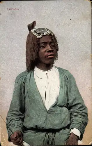 Ak Afrikanerin in Volkstracht, Portrait, Barbarin