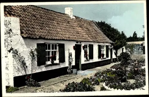 Ak Koksijde Coxyde sur Mer Westflandern, Maison de pecheurs dans les dunes