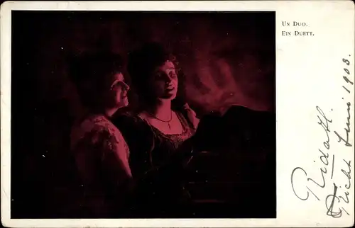 Ak Zwei singende Frauen, Ein Duett