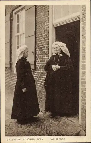 Ak Brabantsch Dorpsleven, Op Bezoek, Niederländische Volkstracht