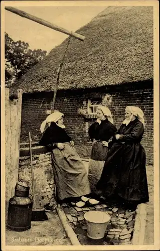 Ak Brabantsch Dorpsleven, Brunnen, Niederländische Volkstracht