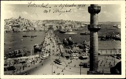 Ak Galata Konstantinopel Istanbul Türkiye, Panorama, Brücke