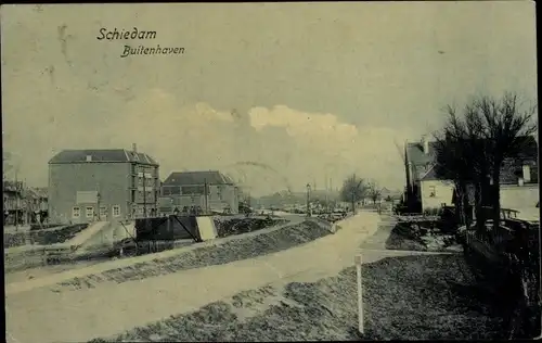 Ak Schiedam Südholland Niederlande, Buitenhaven