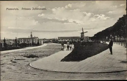 Ak Maassluis Südholland, Prinzessin Julianalaan, Mill