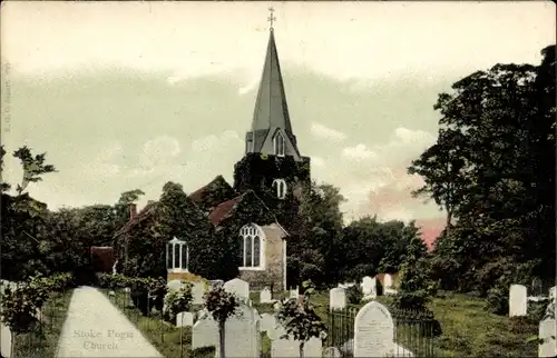 Ak Stoke Poges Buckinghamshire England, Kirche