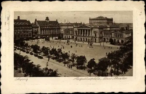 Ak Leipzig in Sachsen, Augustusplatz, Neues Theater