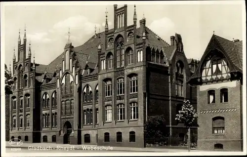 Ak Rheydt Mönchengladbach am Niederrhein, Webeschule, Außenansicht
