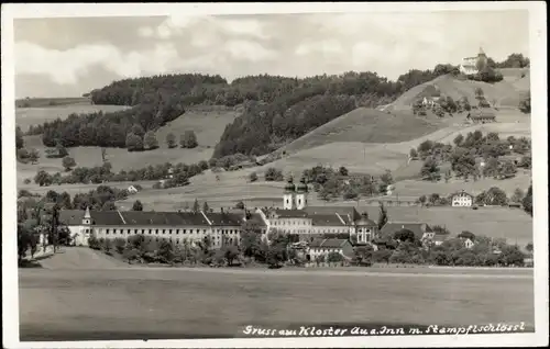 Ak Au am Inn Gars am Inn Oberbayern, Kloster Au, Stampflschlössl, Panorama