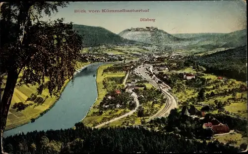 Ak Neckargemünd am Neckar, Kümmelbacher Hof, Ortsansicht, Dilsberg