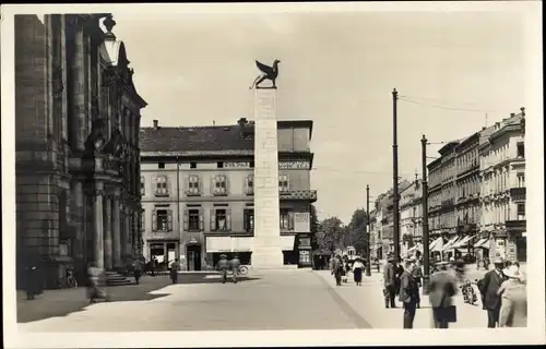 Ak Karlsruhe in Baden Württemberg, Kaiserstraße, Hauptpost, 109er Denkmal