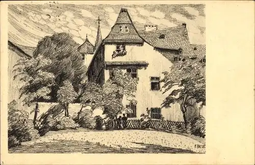 Künstler Ak Mainz am Rhein, Quintiusfriedhof