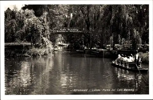 Ak Lehde Lübbenau im Spreewald, Café Venedig