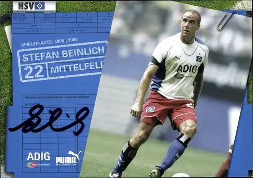 Autogrammkarte Fußballspieler Stefan Beinlich, Hamburger SV