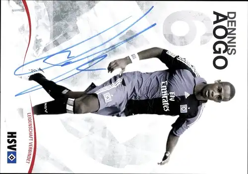 Autogrammkarte Fußballspieler Dennis Aogo, Hamburger SV