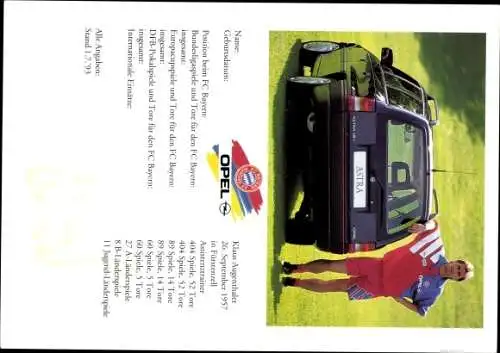 Autogrammkarte Fußballspieler Klaus Augenthaler, Bayern München