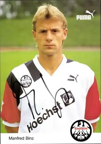 Autogrammkarte Fußballspieler Manfred Binz, Eintracht Frankfurt