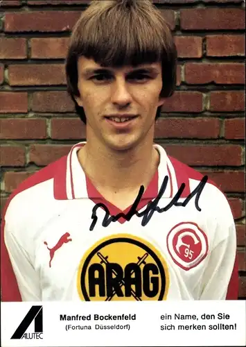 Autogrammkarte Fußballspieler Manfred Bockenfeld, Fortuna Düsseldorf