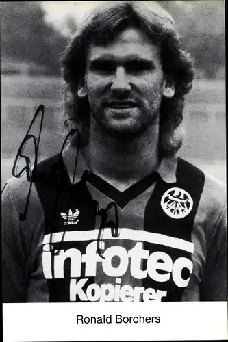 Autogrammkarte Fußballspieler Ronald Borchers, Eintracht Frankfurt