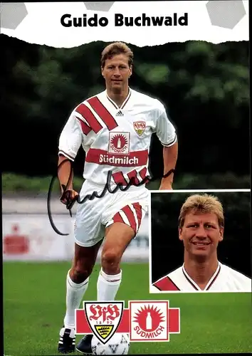 Autogrammkarte Fußballspieler Guido Buchwald, VfB Stuttgart