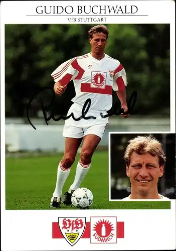 Autogrammkarte Fußballspieler Guido Buchwald, VfB Stuttgart