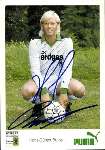 Ak Fußballspieler Hans-Günter Bruns, Borussia Mönchengladbach, Autogramm