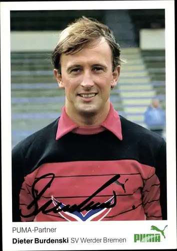 Autogrammkarte Fußballspieler Dieter Burdenski, Werder Bremen