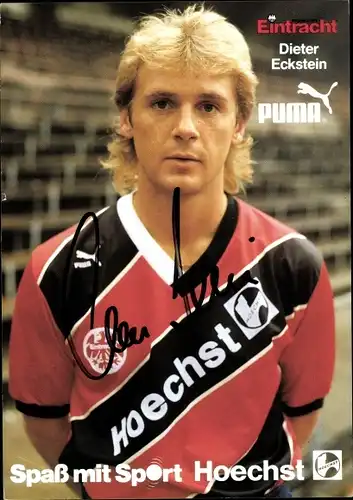 Autogrammkarte Fußballspieler Dieter Eckstein, Eintracht Frankfurt