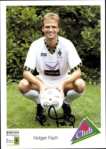 Autogrammkarte Fußballspieler Holger Fach, Borussia Mönchengladbach