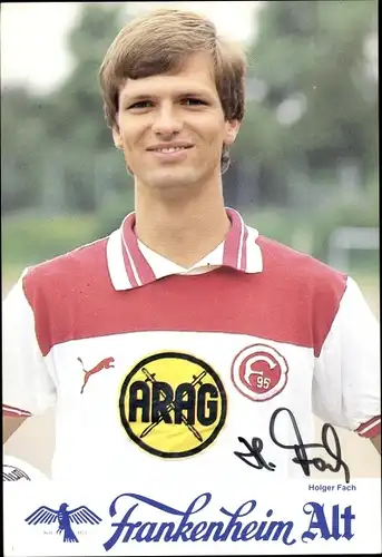 Ak Fußballspieler Holger Fach, Fortuna Düsseldorf, Autogramm