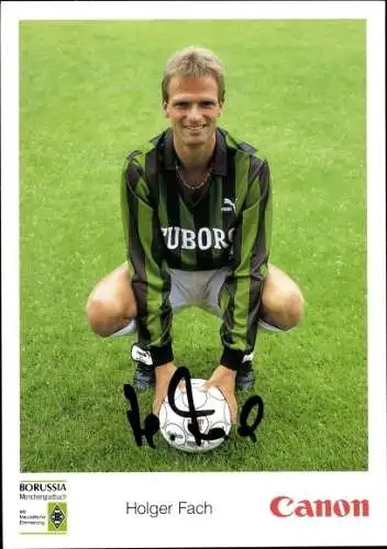 Autogrammkarte Fußballspieler Holger Fach, Borussia Mönchengladbach