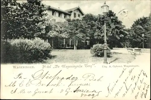 Ak Wageningen Gelderland Niederlande, Hotel de Wageningsche Berg