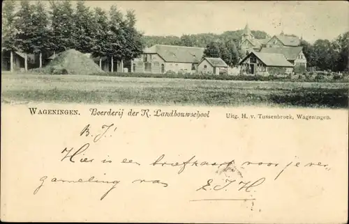 Ak Wageningen Gelderland Niederlande, Boerderij der R. Landbouwschool