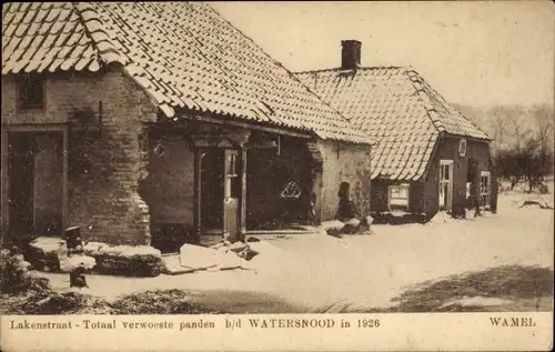 Ak Wamel West Maas und Waal Gelderland, Lakenstraat, Überschwemmung 1926