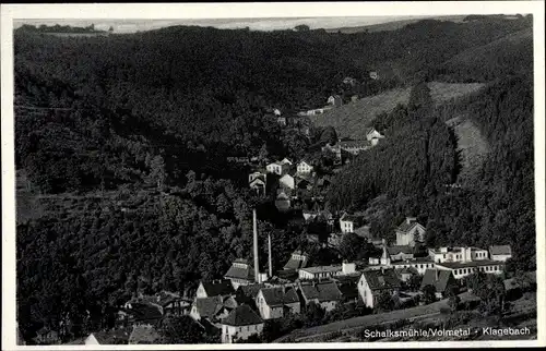 Ak Schalksmühle im Sauerland, Klagebach im Volmetal, Panorama vom Ort, Vogelschau