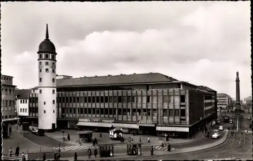 Ak Darmstadt in Hessen, Weißer Turm, Langer Ludwig, Kaufhof