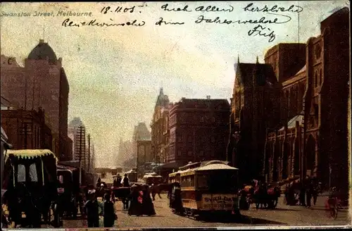Ak Melbourne Australien, Swanston Street