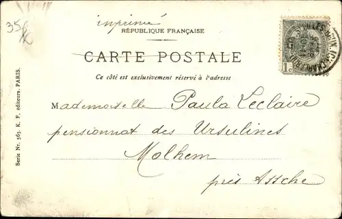 Künstler Ak Vermenschlichte Katzen fahren Fahrrad im Wald