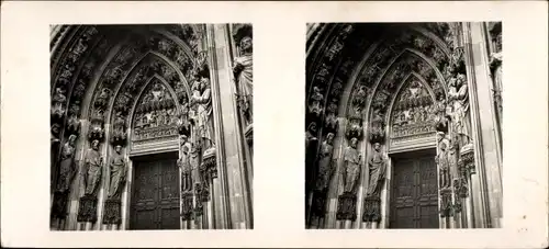 Stereo Raumbild Foto Schöne Heimat Nr. 18, Köln am Rhein, Petersportal am Dom