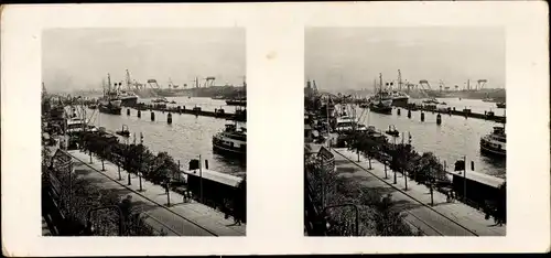 Stereo Raumbild Foto Schöne Heimat Nr. 17, Hamburg, Hafen