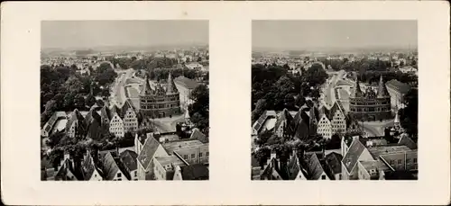 Stereo Raumbild Foto Schöne Heimat Nr. 19, Lübeck, Holstentor