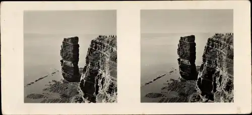 Stereo Raumbild Foto Schöne Heimat Nr. 24 Nordseeinsel Helgoland, Steilküste