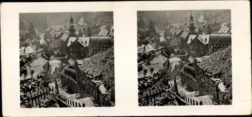 Stereo Raumbild Foto Schöne Heimat Nr. 2 Monschau Montjoie in der Eifel, Teilansicht, Rurtal