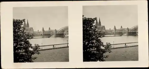 Stereo Raumbild Foto Schöne Heimat Nr. 5 Köln am Rhein, Rheinbrücke, Dom