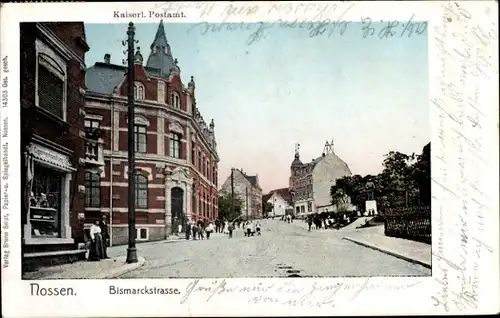 Ak Nossen in Sachsen, Bismarckstraße, Kaiserliches Postamt, Zigarrengeschäft
