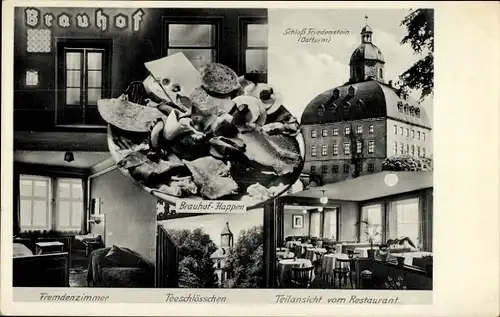 Ak Gotha in Thüringen, Brauhof, Bes. E. Hornaff, Happen, Teeschlösschen, Schloss Friedenstein